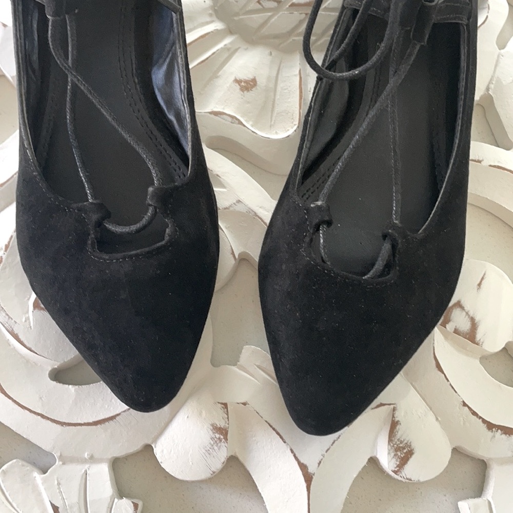 Missguided Lace Up Flats Black Size 7 - Picture 2 of 5